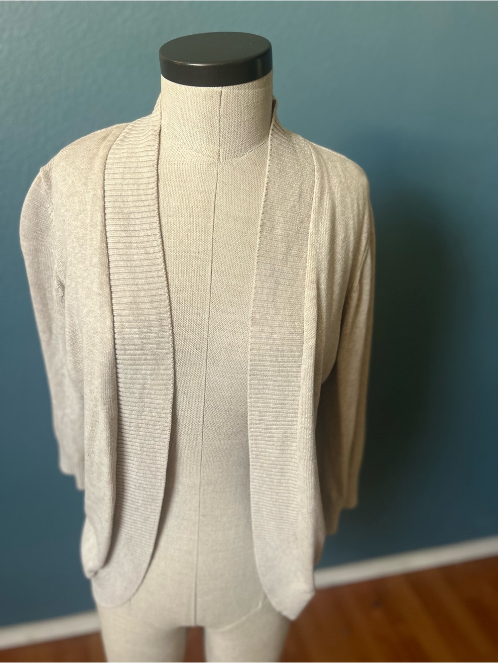 89th & Madison Light Beige Open-Front Women's Sweater Cardigan size XL - Picture 2 of 8